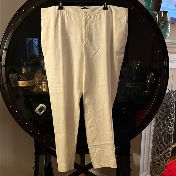 Lauren Ralph Lauren EDITA cream linen pants. Classic fully lined trouser 20W - Picture 1 of 7